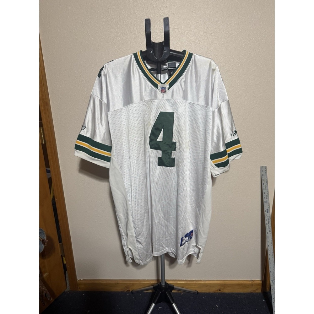 Brett Favre #4 Packers Reebok Authentic NFL Jersey White Sz 60
